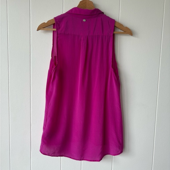 Guess Silk Fuchsia Sleeveless Blouse | Size Small - Picture 6 of 8